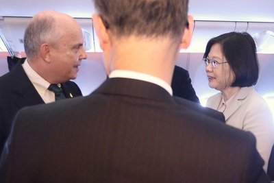 Tsai makes stopover in Miami on first leg of overseas trip