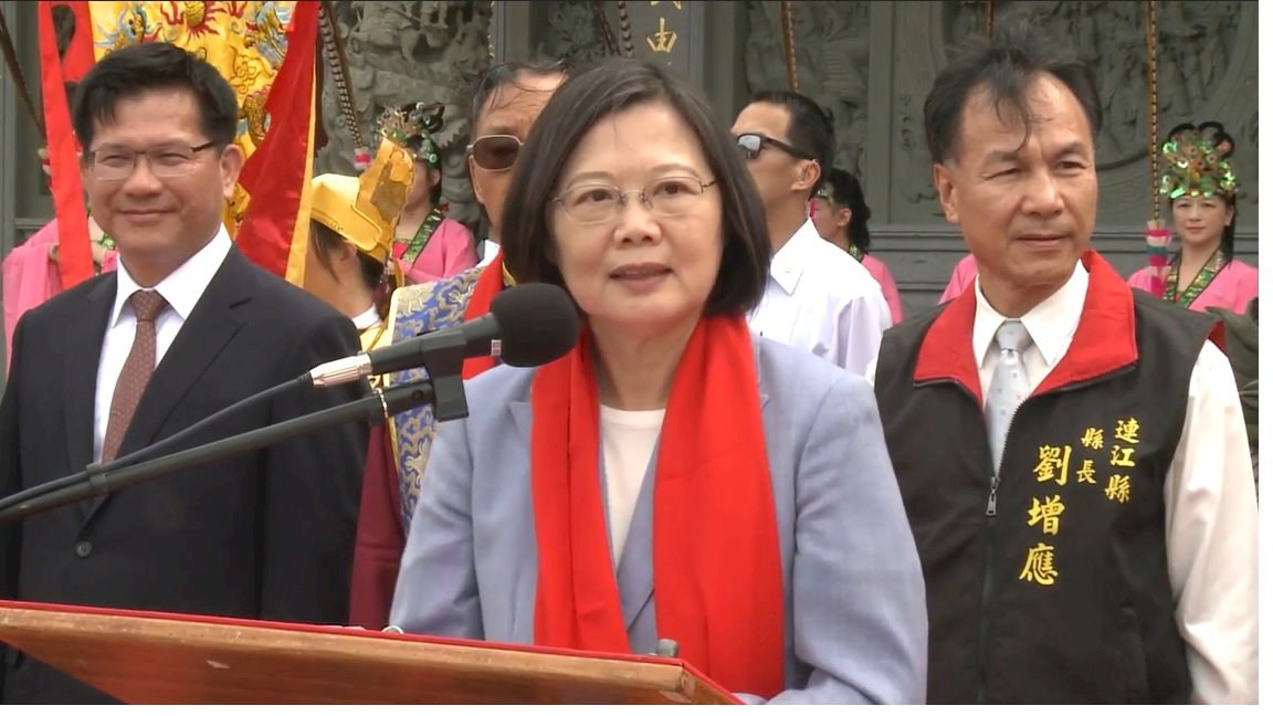 Tsai touts efforts to improve transport to Matsu Islands