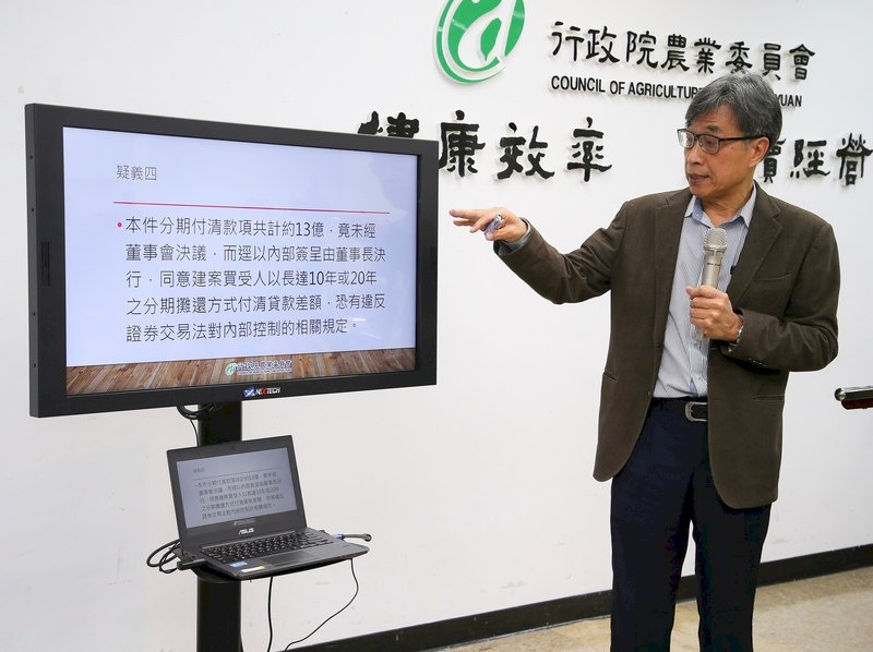 Taiwan Fertilizer loan case has six points of doubt: Council of Agriculture