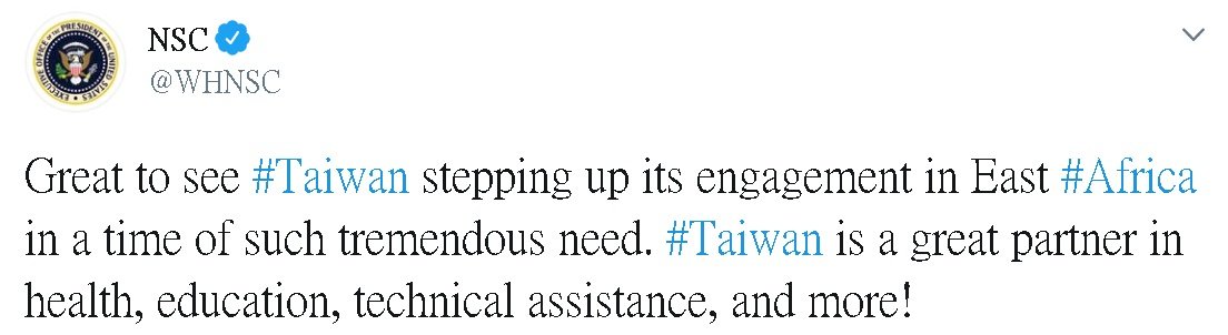 White House shows support as Taiwan, Somaliland step up ties