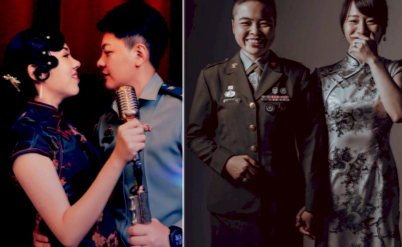 VIDEO: Same-sex couples join Taiwan military wedding