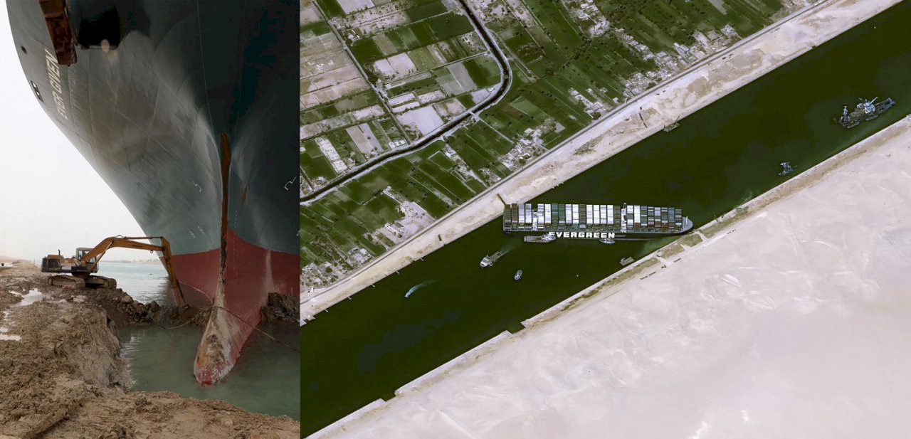 Taiwan-operated ship continues to block traffic at Suez Canal