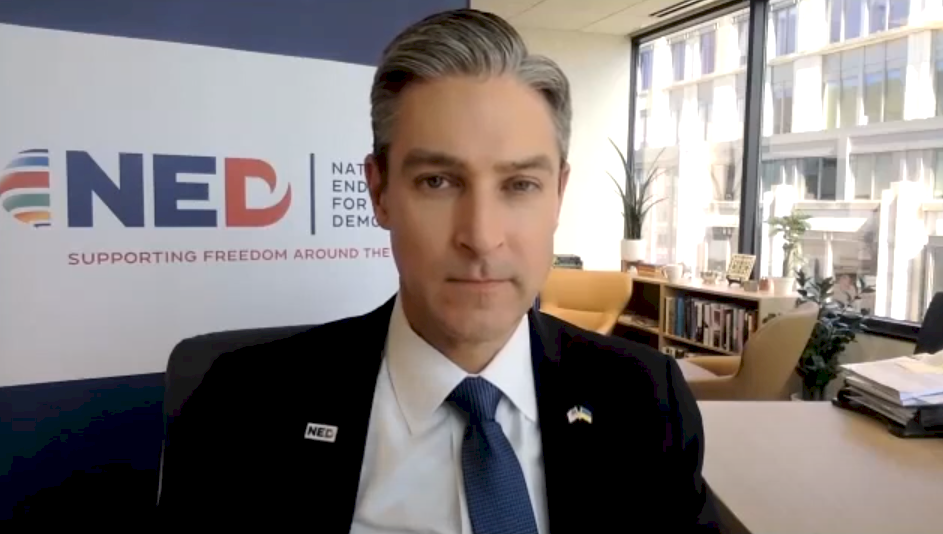 US National Endowment for Democracy president arrives in Taiwan