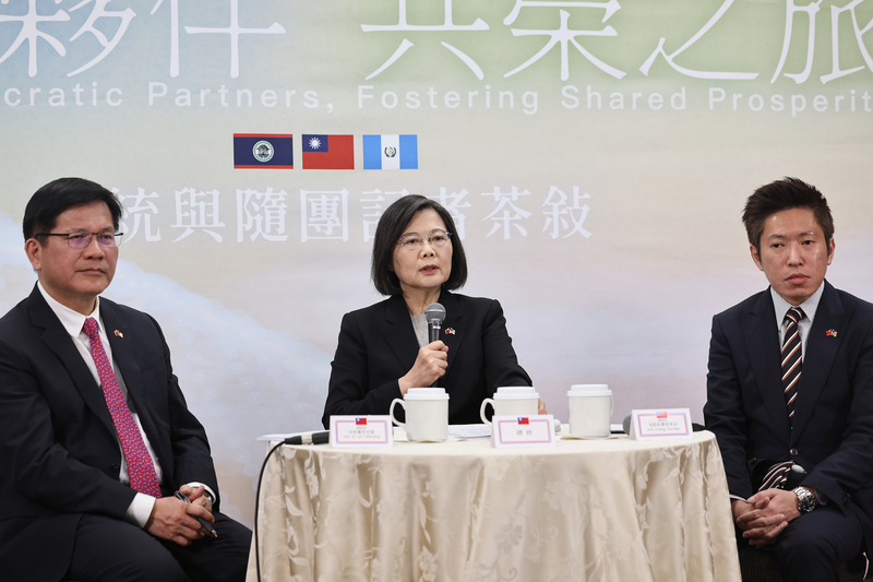 President Tsai Ing-wen declined to comment on local politics while abroad