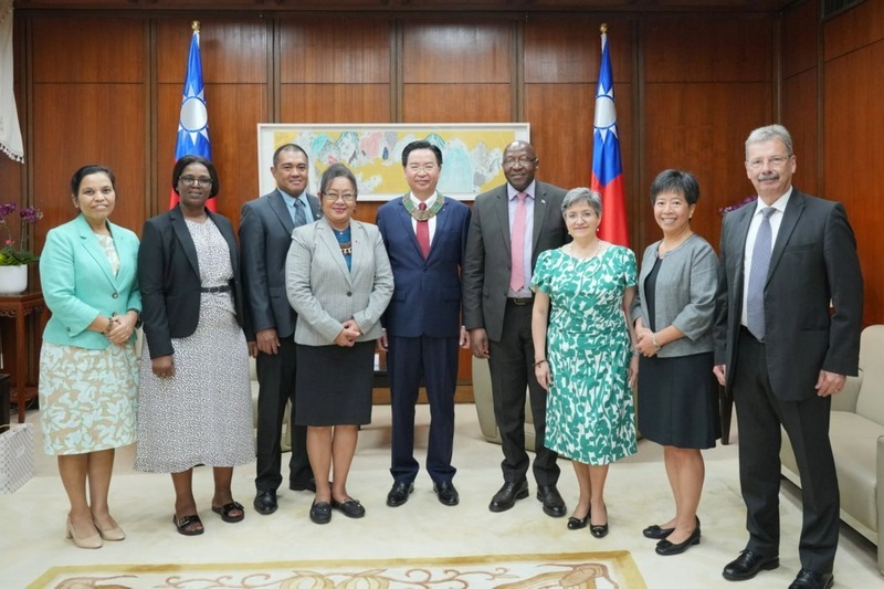 A delegation of UN representatives from Taiwan’s diplomatic allies meet with Foreign Minister Wu