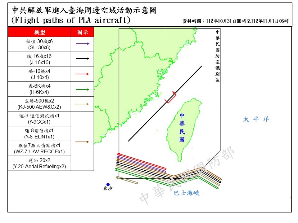 43 Chinese aircraft and 7 ships detected around Taiwan: Defense Ministry
