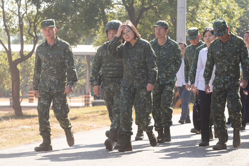 Mandatory 1-year military service will be restored in 2024, Tsai inspects readiness for incoming recruits