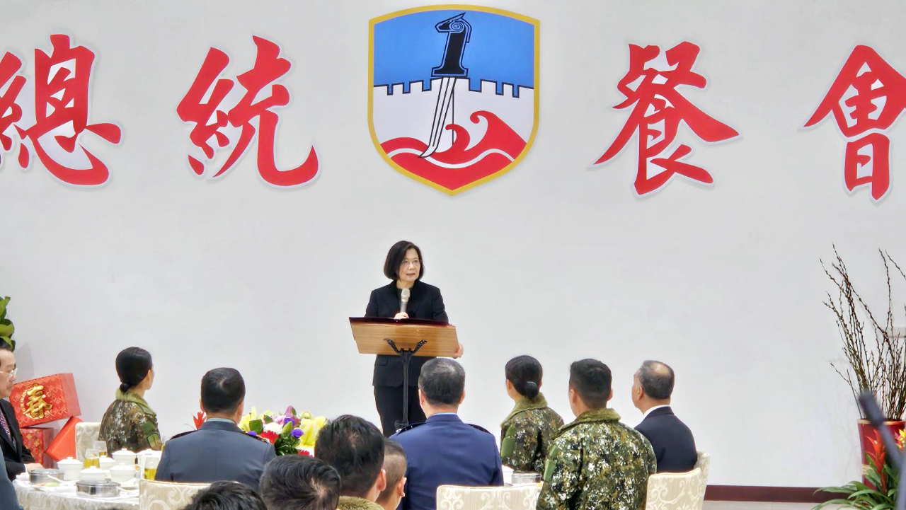 President Tsai visits military base in Penghu