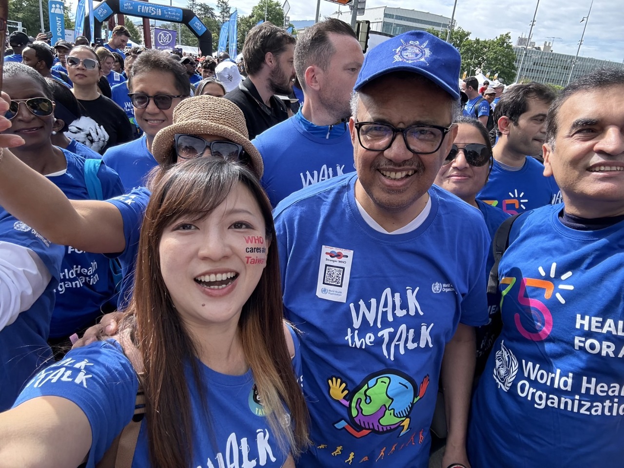 Supporters gather to march for Taiwan’s inclusion in the WHO