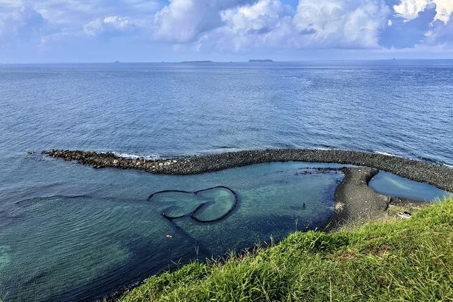 Traditional weir fishing in the Penghu Islands in Taiwan